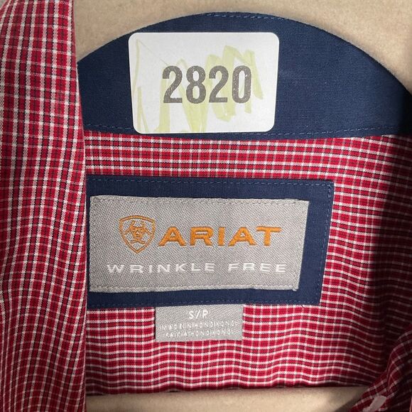 Ariat Western Shirt Men’s SP Red Wrinkle Free Gingham Preppy Fishing Gorpcore - Picture 3 of 9
